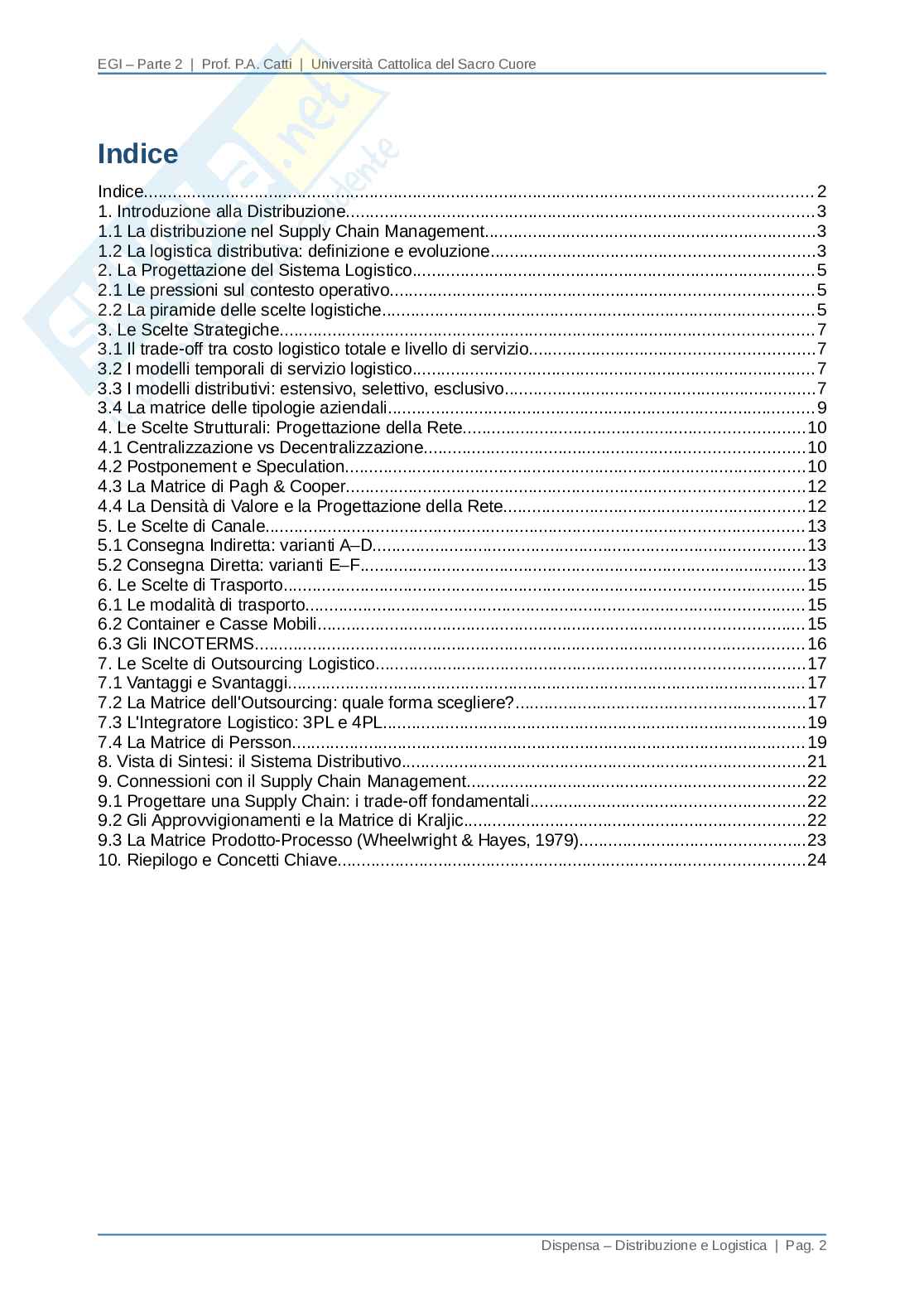 Distribuzione e Logistica Pag. 2