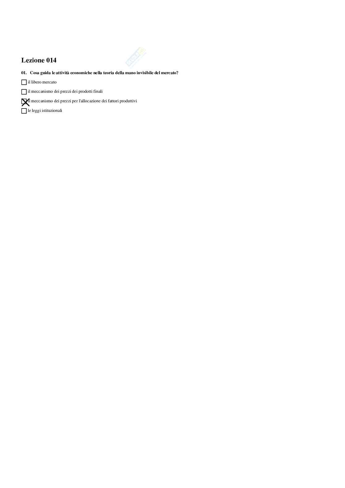 Paniere Strategia d'impresa ed Organizzazione Industriale - risposte multiple Pag. 6