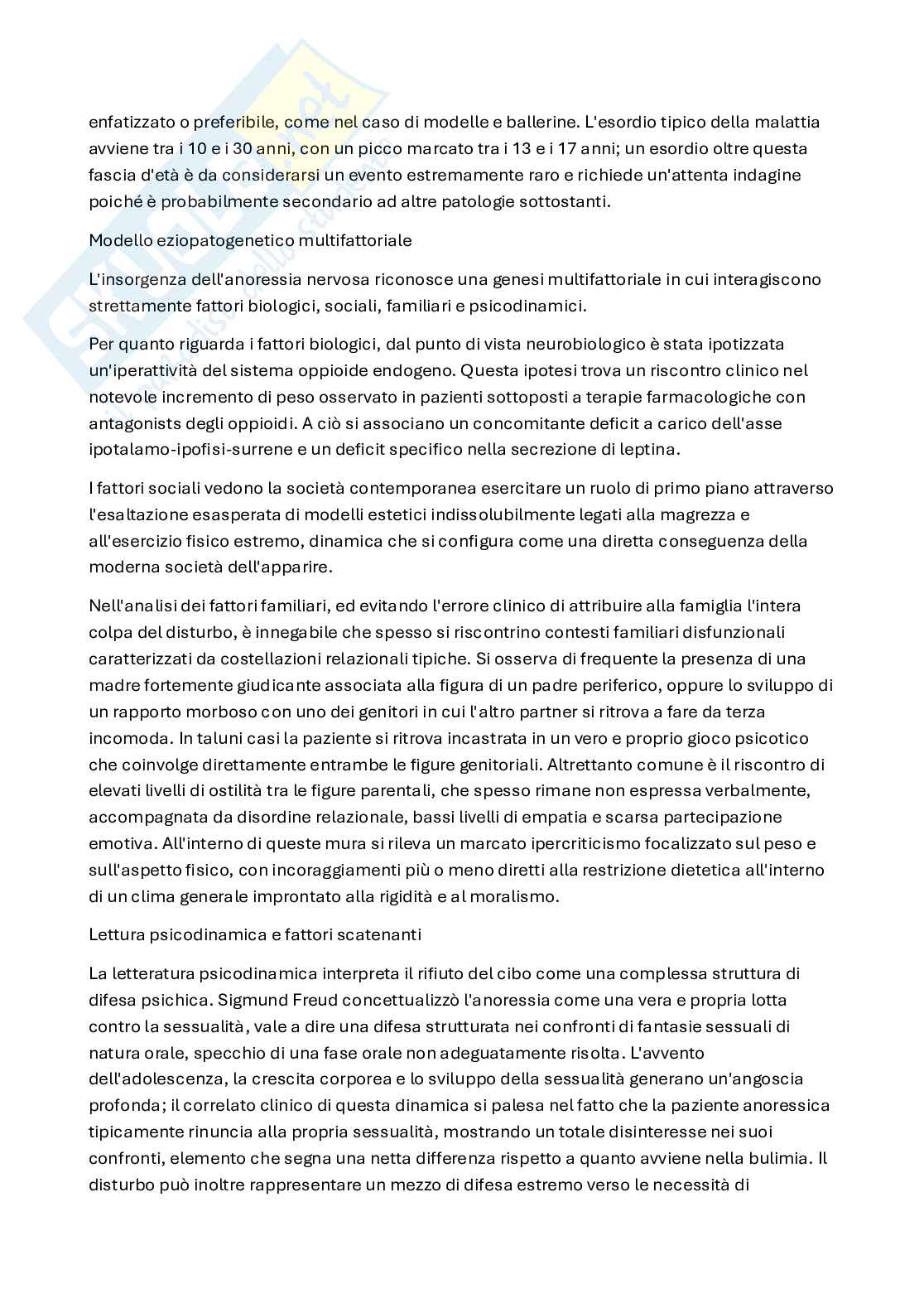 Inquadramento e gestione clinica dell'anoressia nervosa Pag. 2
