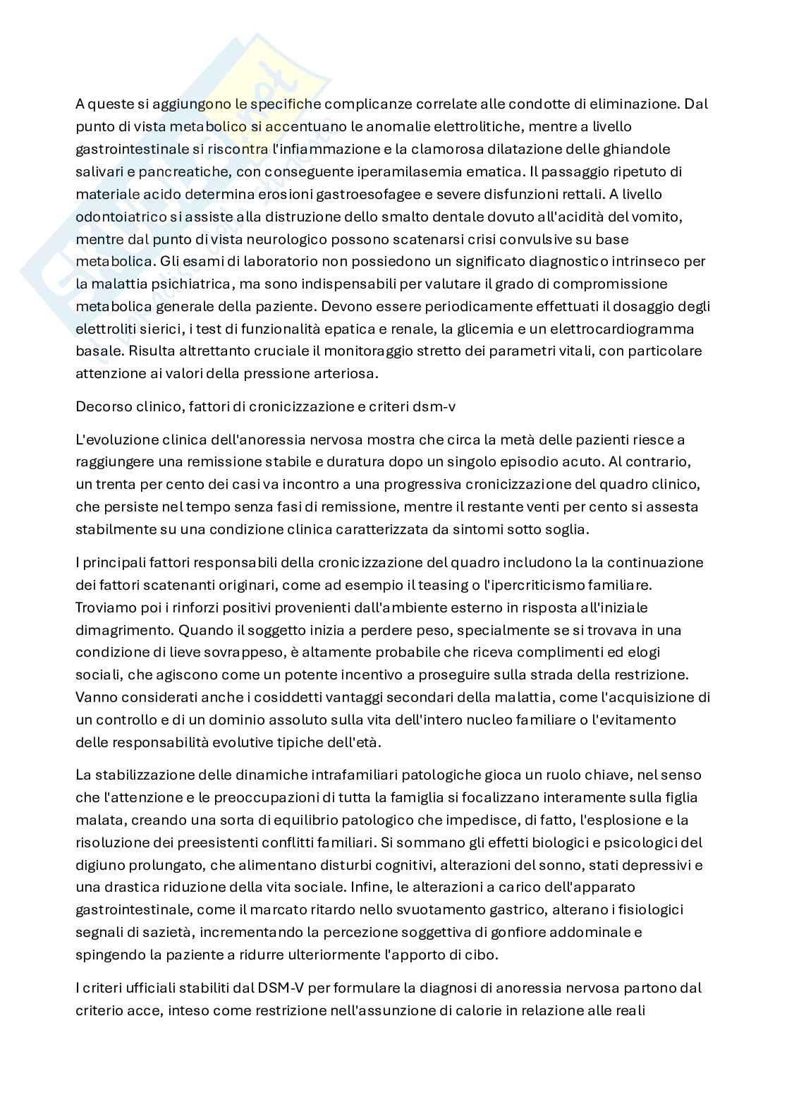 Inquadramento e gestione clinica dell'anoressia nervosa Pag. 6