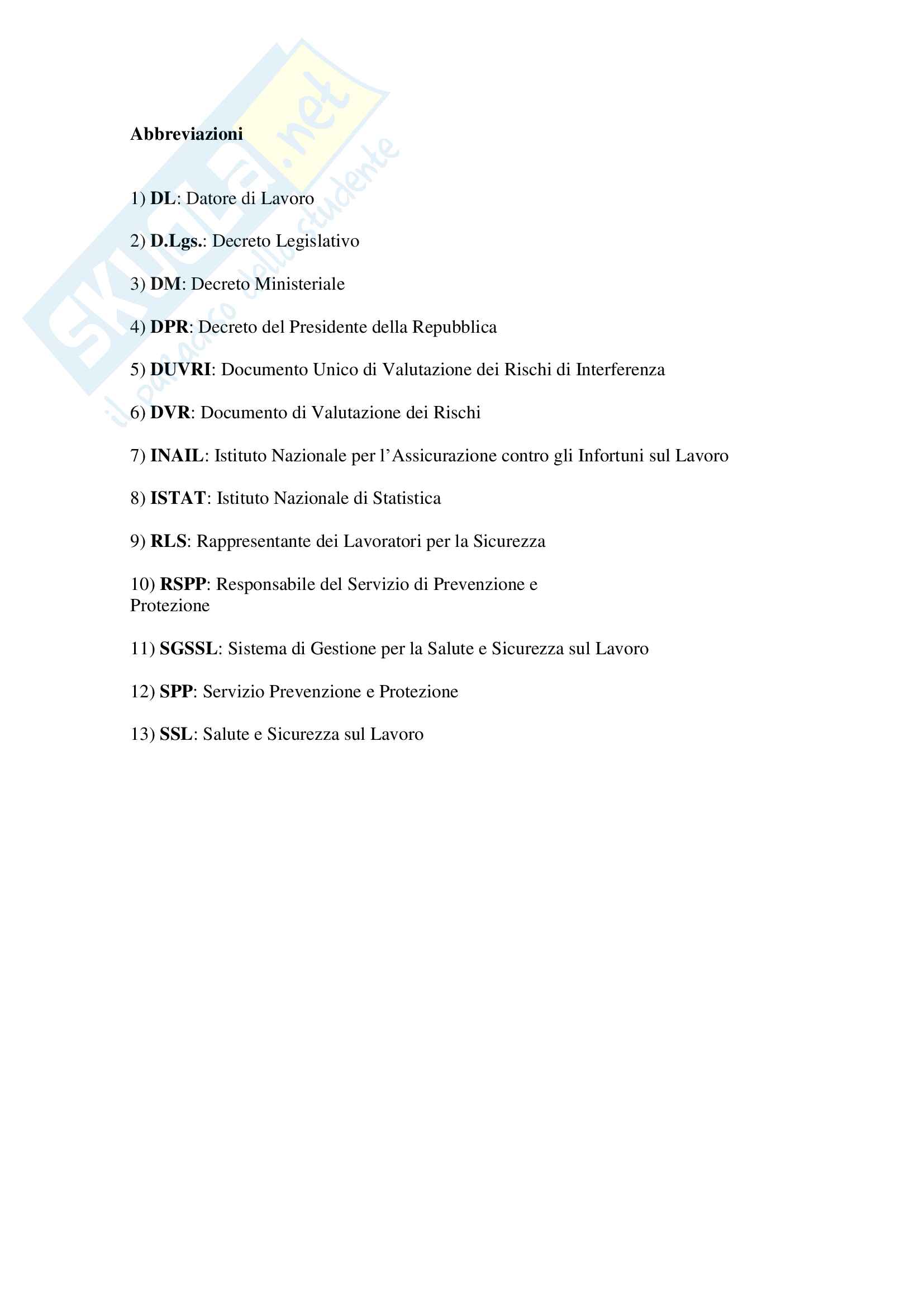 Tesi sulla sicurezza sui luoghi di lavoro ( Valutazione dei rischi e sistemi del lavoro in un'azienda metalmeccanica) Pag. 1