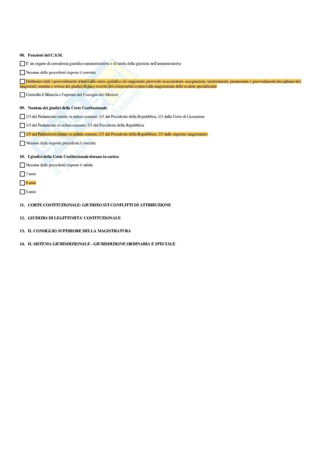 Paniere di Istituzione di diritto pubblico - Risposte multiple - aggiornato (2026) Pag. 31