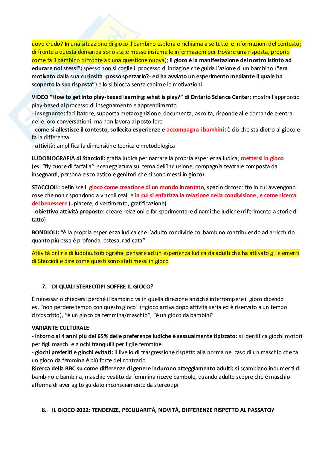 Metodologia e tecnica del gioco e dell'animazione (B024368) - Kit completo, Schemi e Preparazione Esame | SFP Notes Vol. 07 Pag. 21