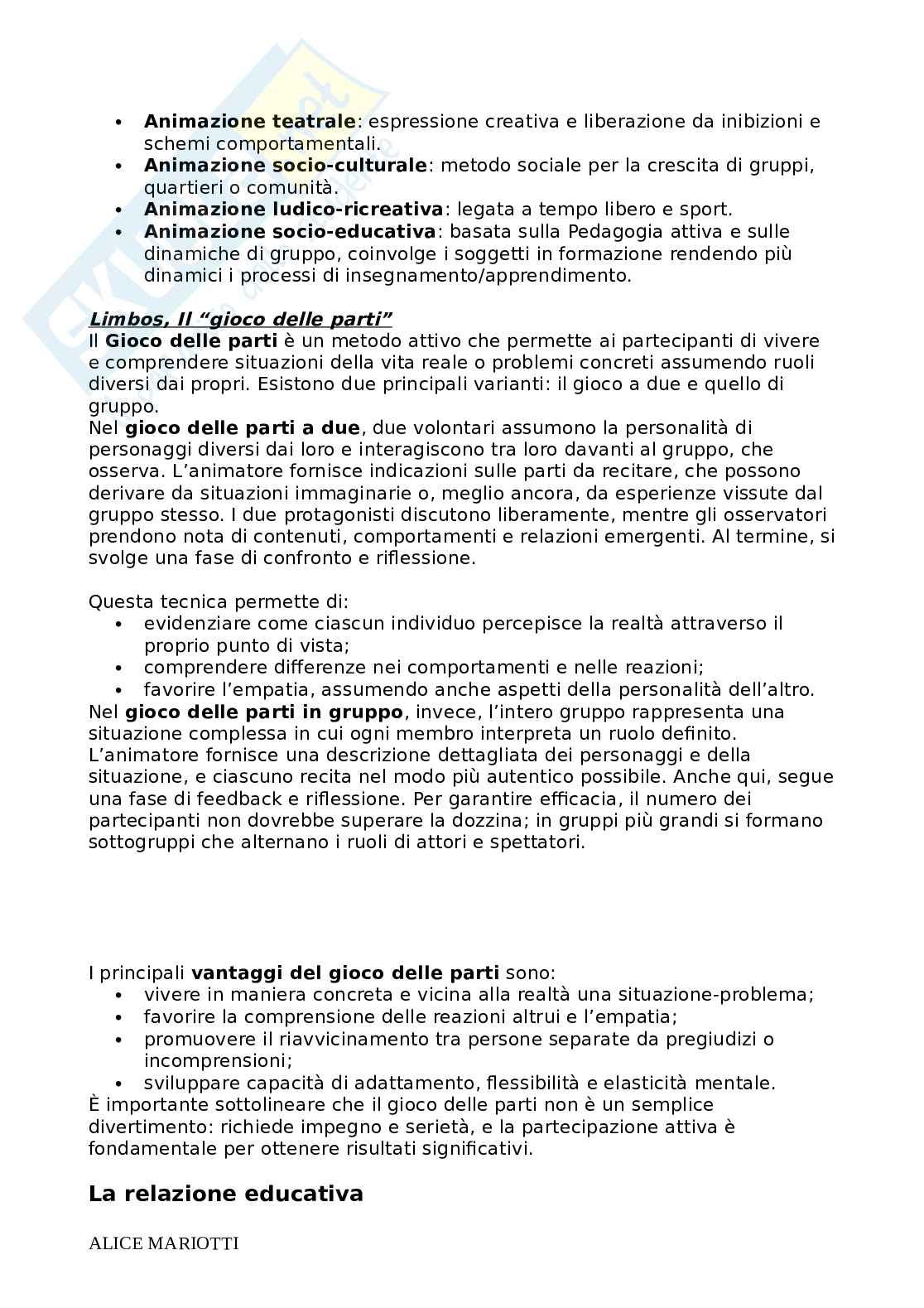 Riassunto esame Pedagogia Generale e Sociale, Prof. Farinelli Giovanna, libro consigliato Fare educazione, Nosari Pag. 16