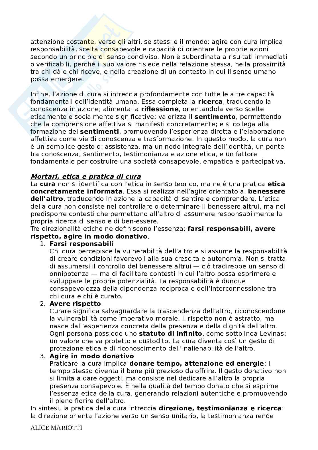 Riassunto esame Pedagogia Generale e Sociale, Prof. Farinelli Giovanna, libro consigliato Fare educazione, Nosari Pag. 36