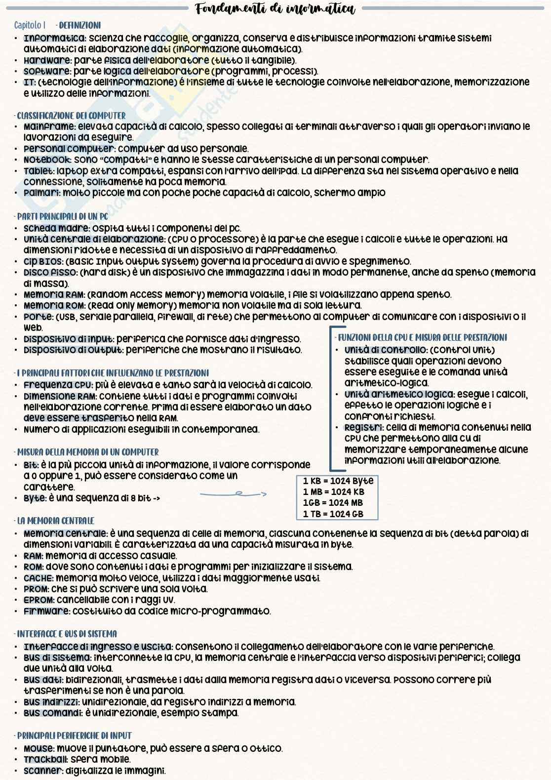 Fondamenti di informatica Pag. 1