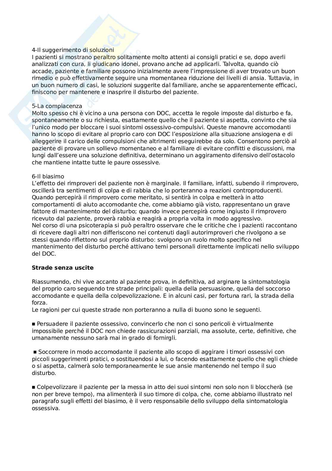 Riassunto esame Tecnica del colloquio psicologico, prof Saliani, libro consigliato La mente ossessiva, Cortina Pag. 16