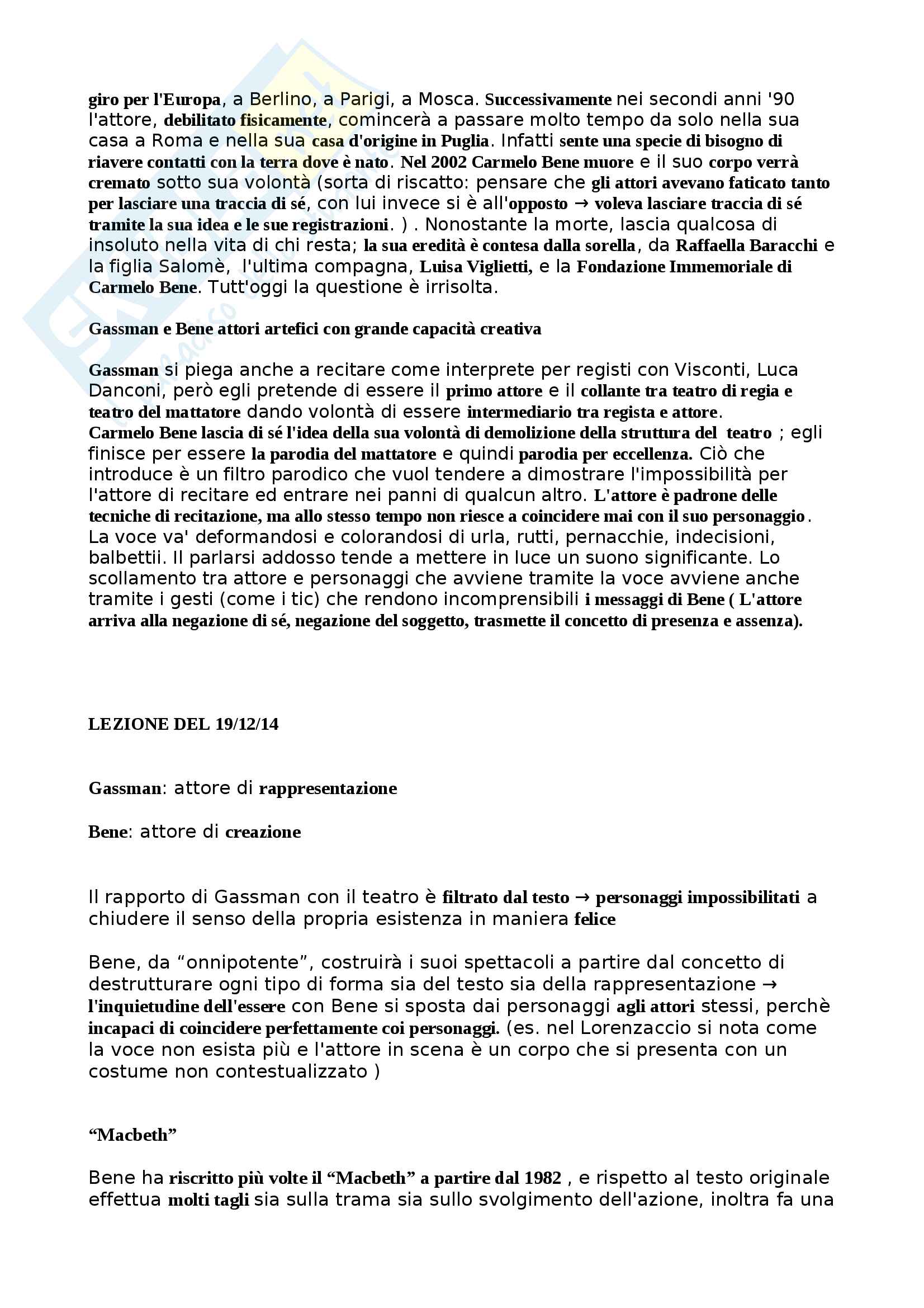 Storia del teatro: riassunti, appunti, analisi integrate di immagini + Vittorio Gassman + Carmelo Bene Pag. 31