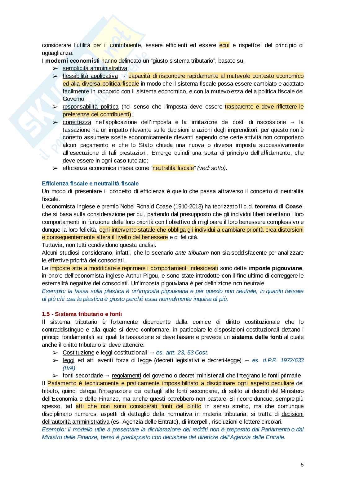 Appunti di Diritto tributario e metodi di accertamento (completi) Pag. 6
