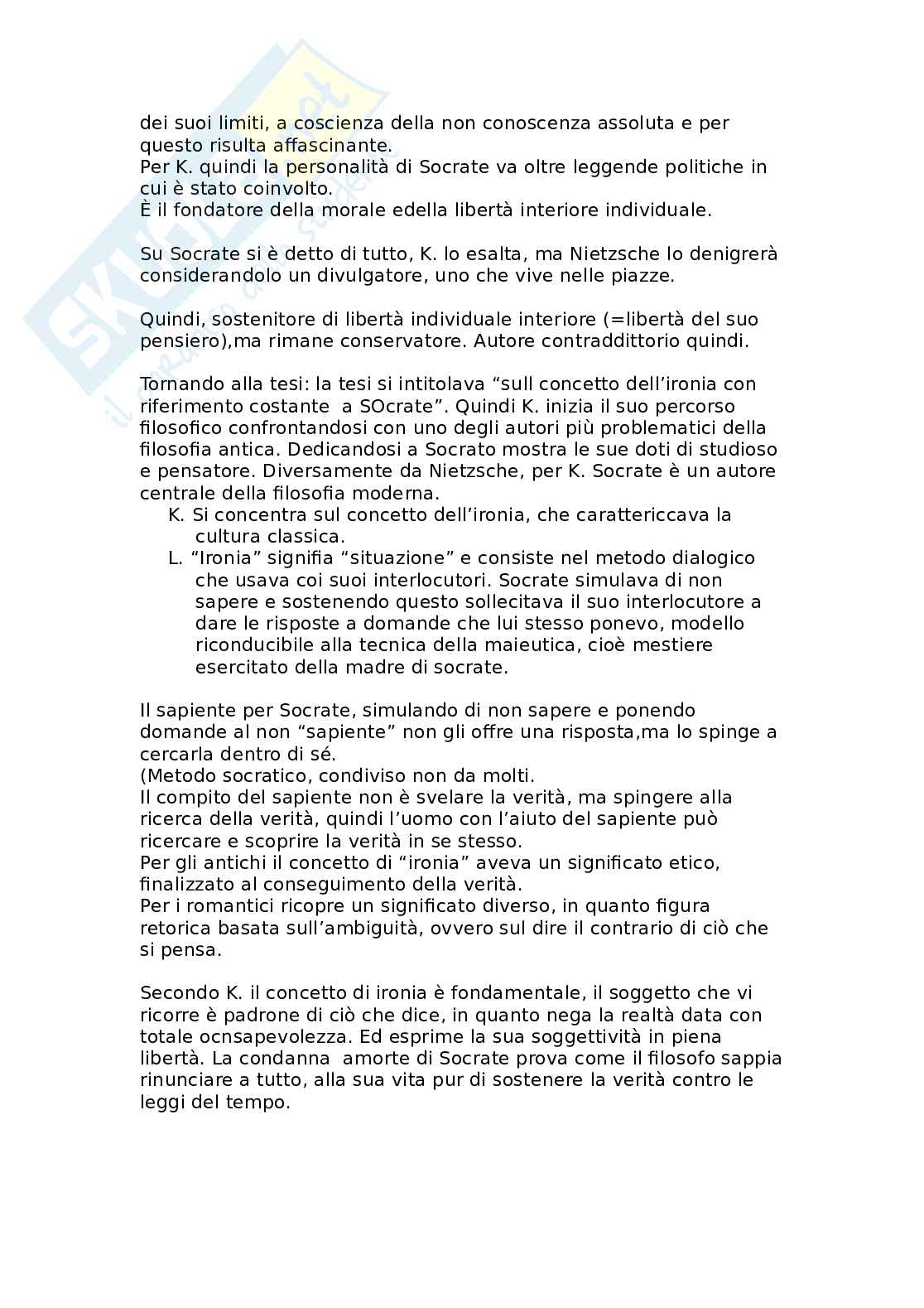 Søren Kierkegaard: l'esistenza come scelta e il paradosso della fede Pag. 2