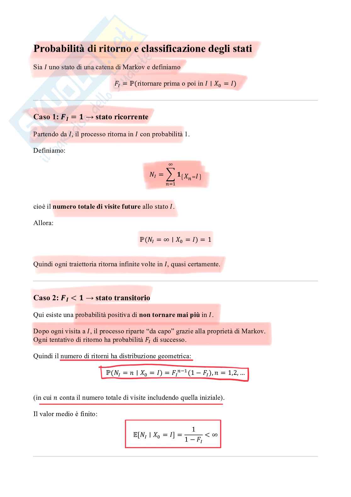 Probabilità di ritorno Pag. 1