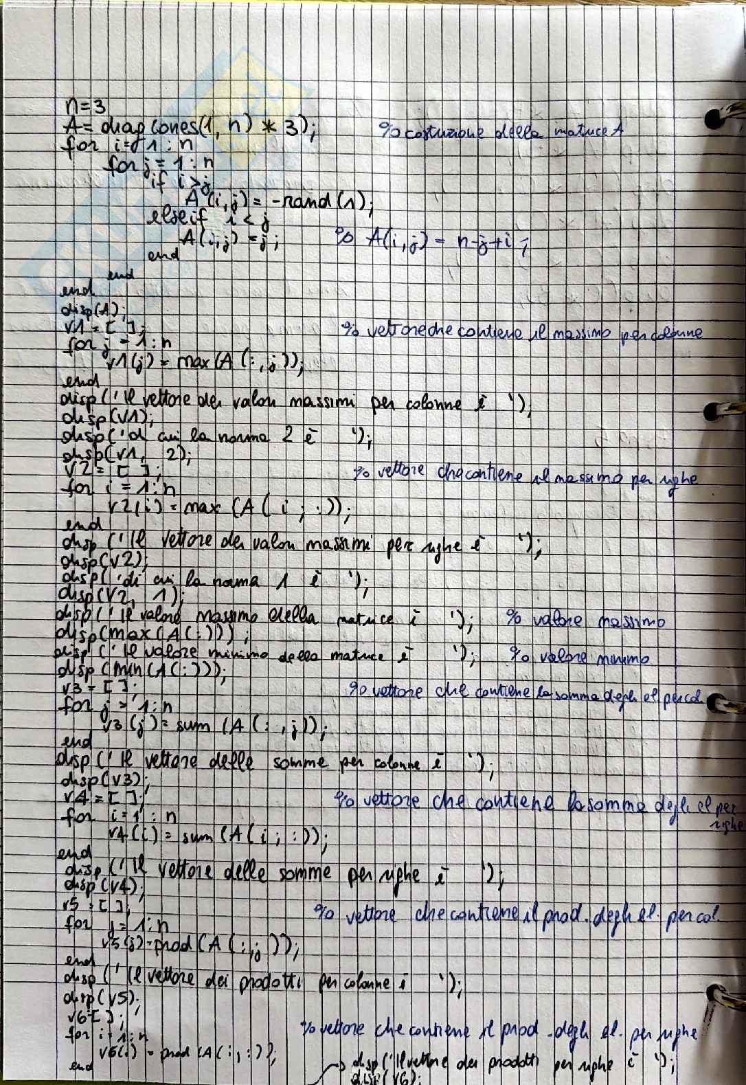 MATLAB Avanzato: norme, Fibonacci e matrici di Hilbert Pag. 1