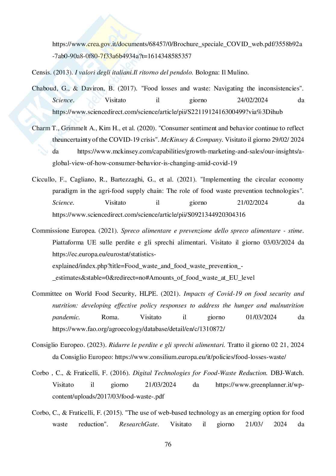 Combattere lo spreco alimentare promuovendo la solidarietà. Un approccio inclusivo per un futuro sostenibile Pag. 76