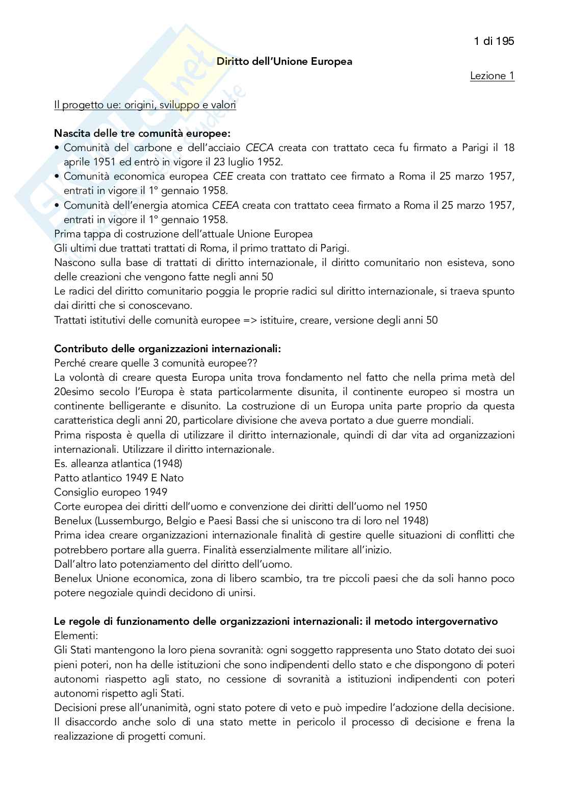 Diritto dell'Unione Europea Pag. 1