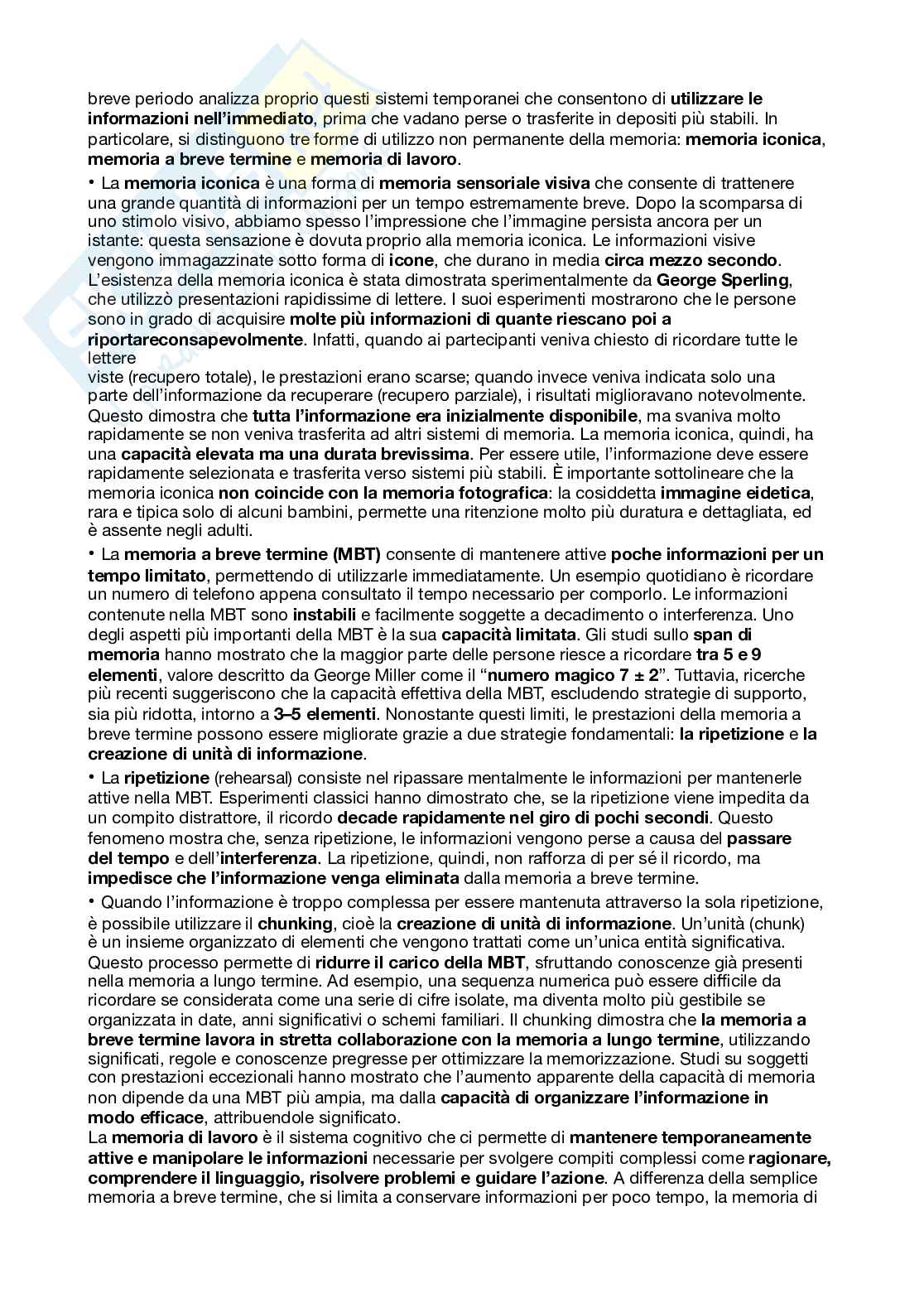 Appunti di Psicologia generale sulla memoria  Pag. 2