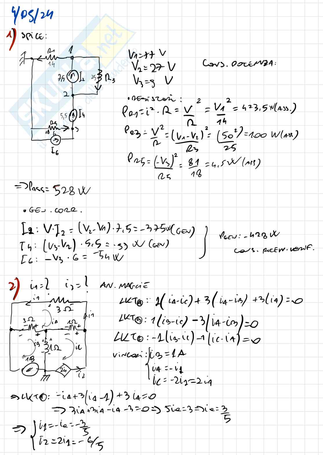 Temi esame svolti Circuiti elettrici per l'elettronica Pag. 2
