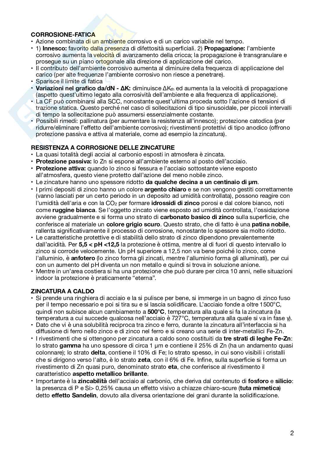 Appunti schematici Corrosione e protezione dei materiali metallici Pag. 2