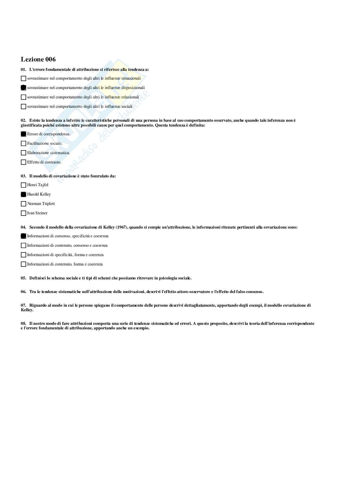 Paniere di psicologia sociale - risposte multiple Pag. 11