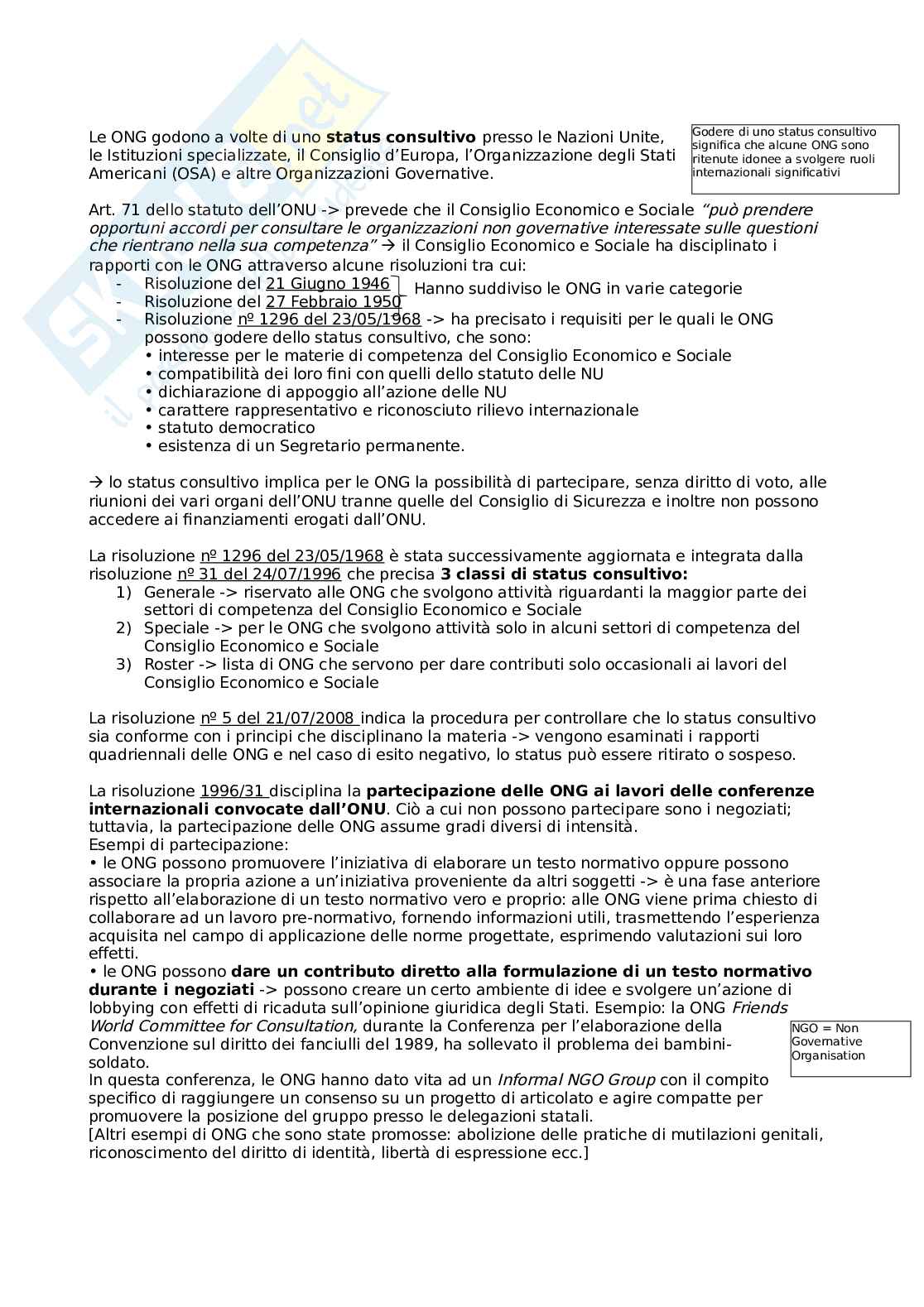 Riassunto esame Organizzazioni Internazionali, prof. d'Argenio, libro consigliato Principi di diritto delle organizzazioni internazionali, Draetta Pag. 11