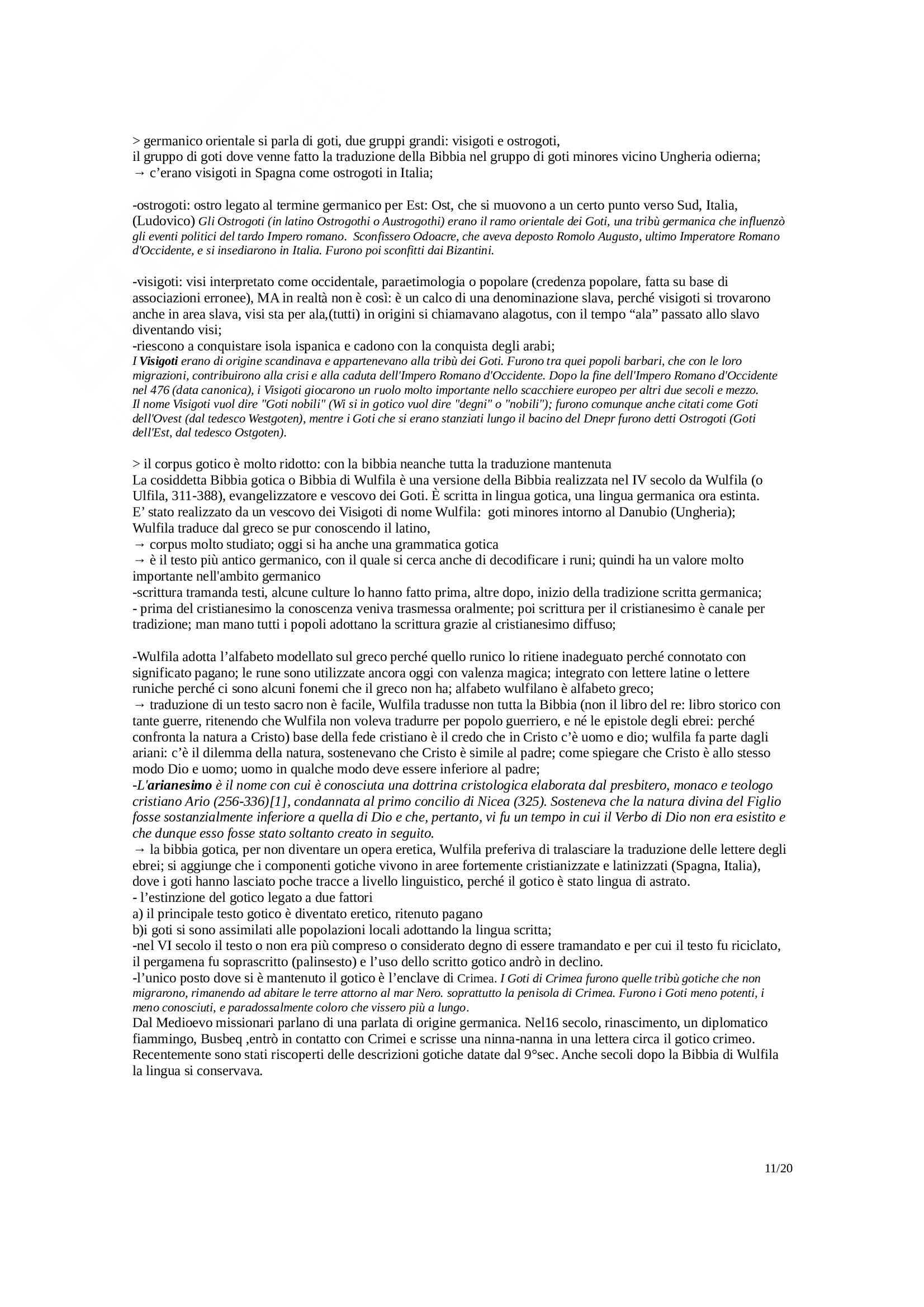 Filologia germanica Parte 1° Pag. 11