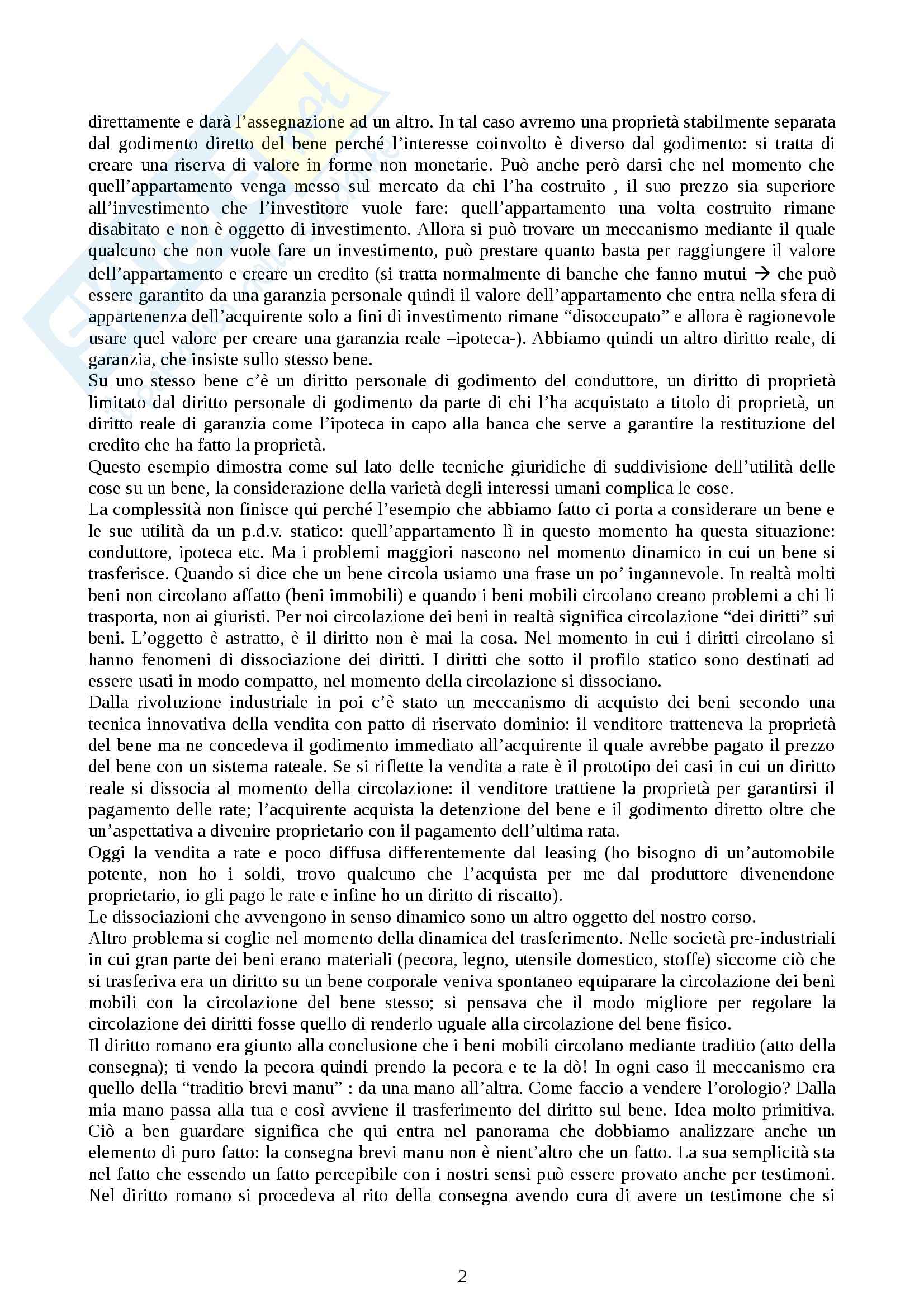 Diritto civile II - Appunti sui diritti reali Pag. 2