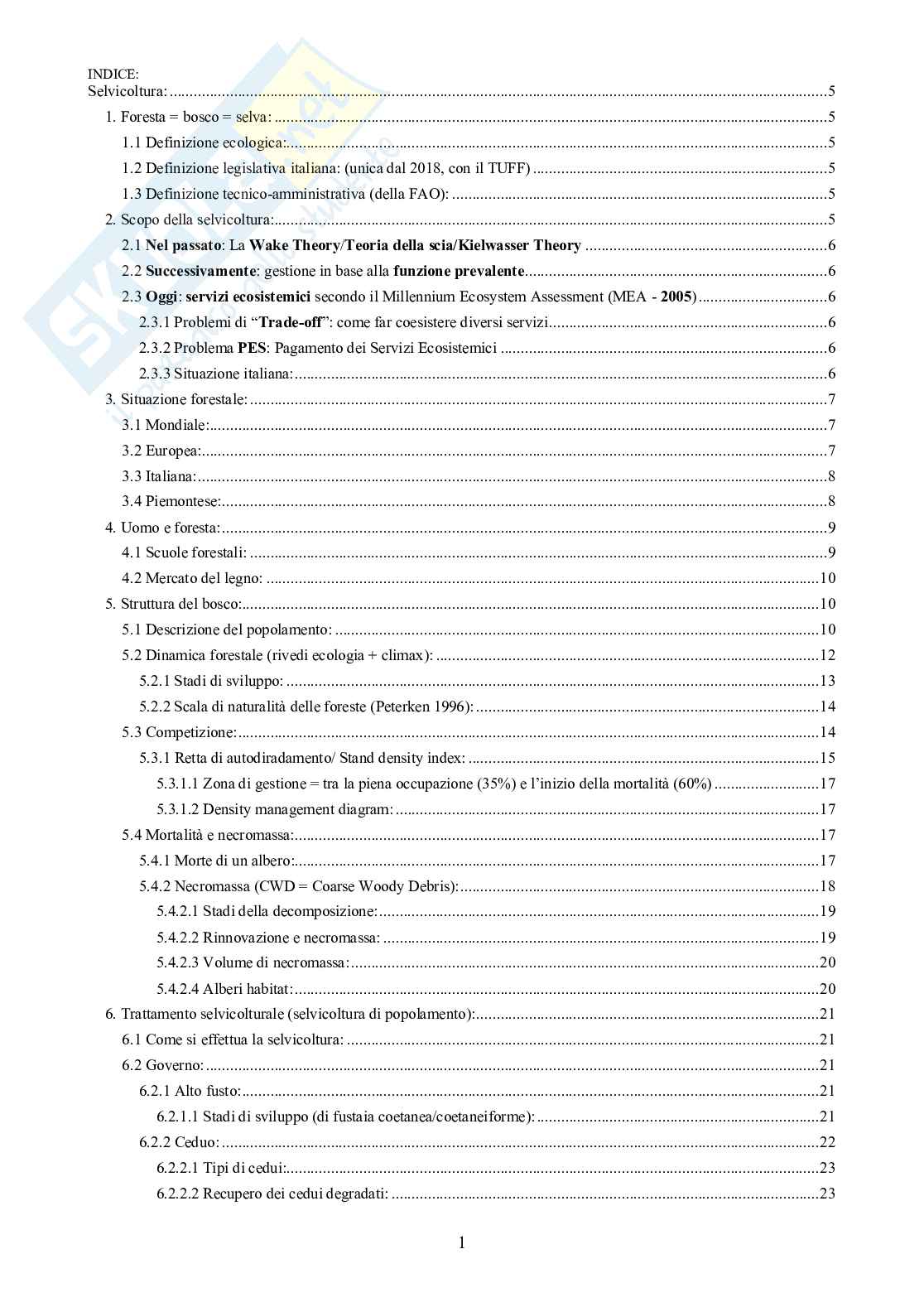 Selvicoltura generale Pag. 1