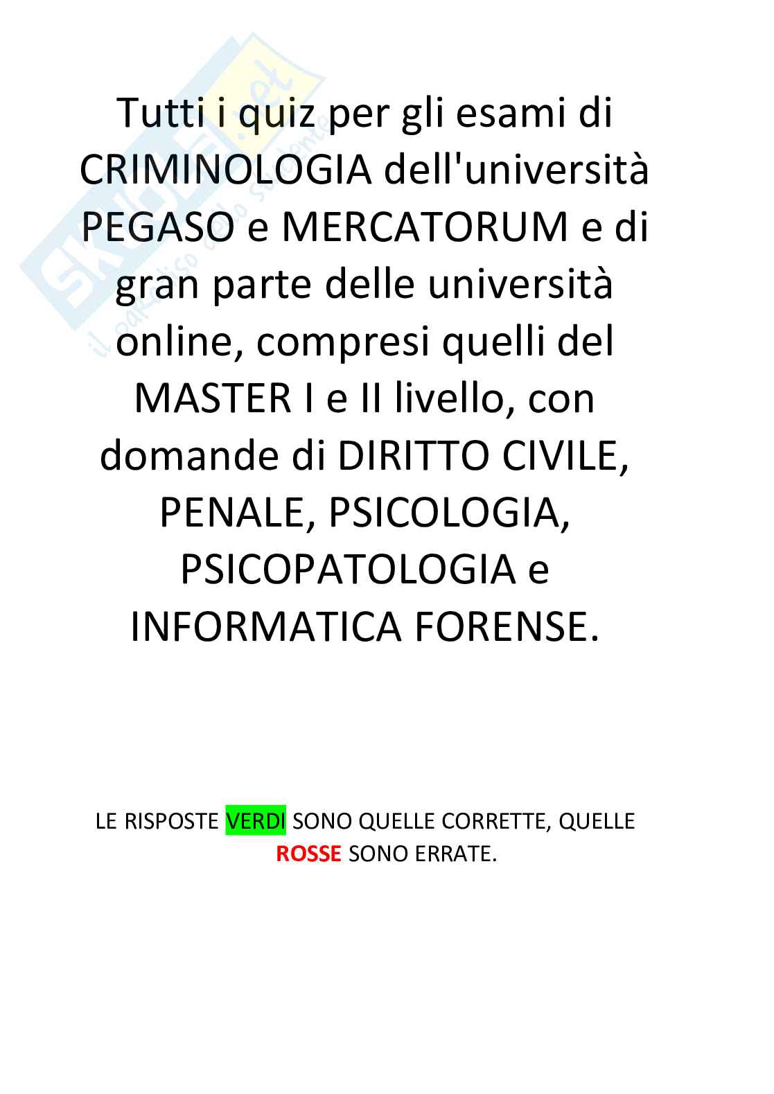 Esami, laurea e master Criminologia - completo e aggiornato Pag. 1