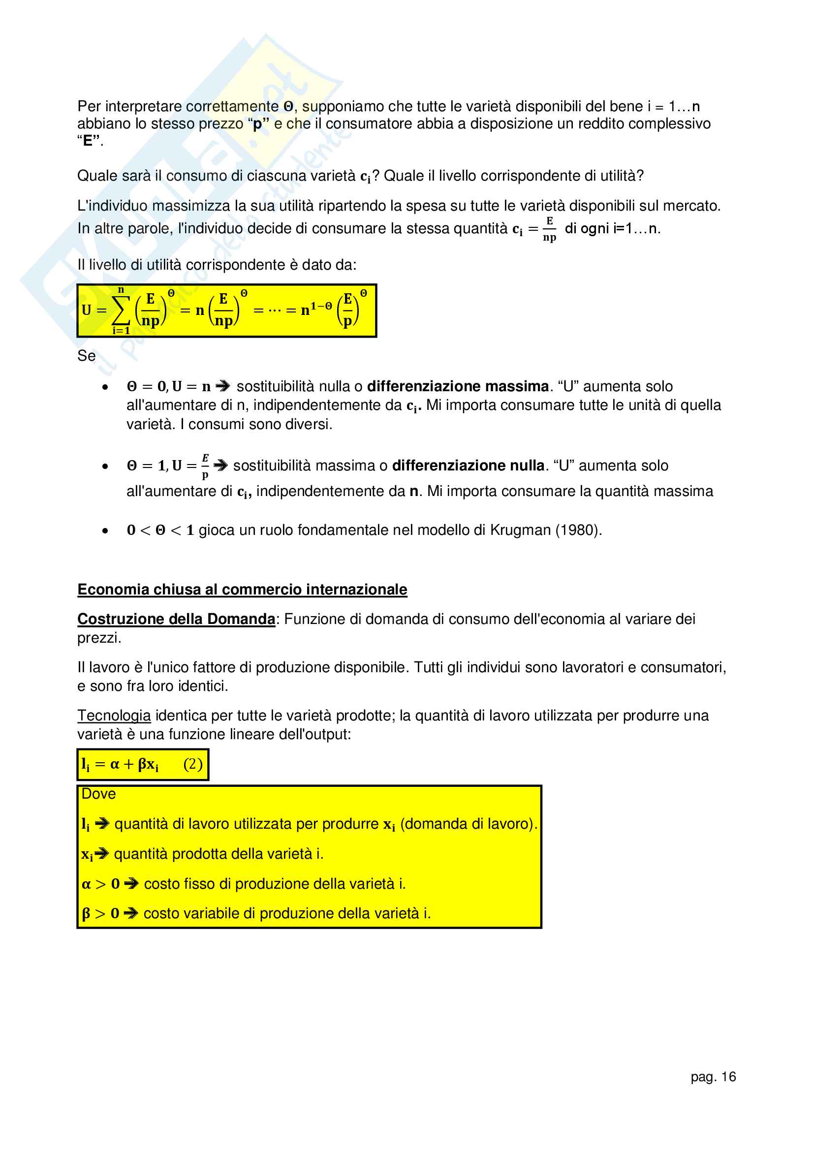 Economia Internazionale, II Parte II (Commercio) Pag. 16