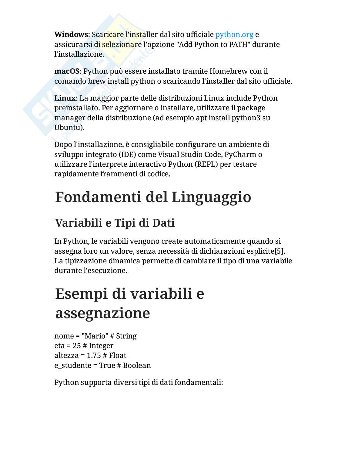 Appunti generali su Python Pag. 2
