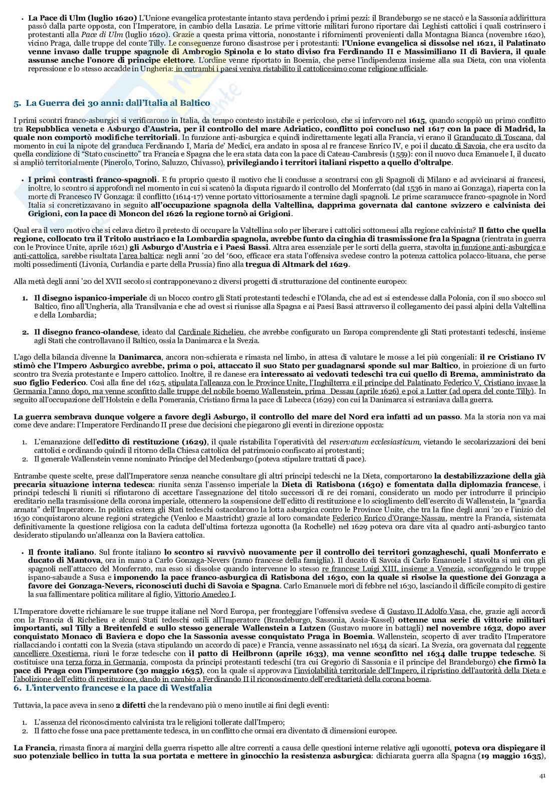 Riassunto esame Storia moderna, Prof. Valente MIchaela, libro consigliato Storia moderna: dalla formazione degli Stati nazionali alle egemonie internazionali, Aubert, Simoncelli Pag. 41