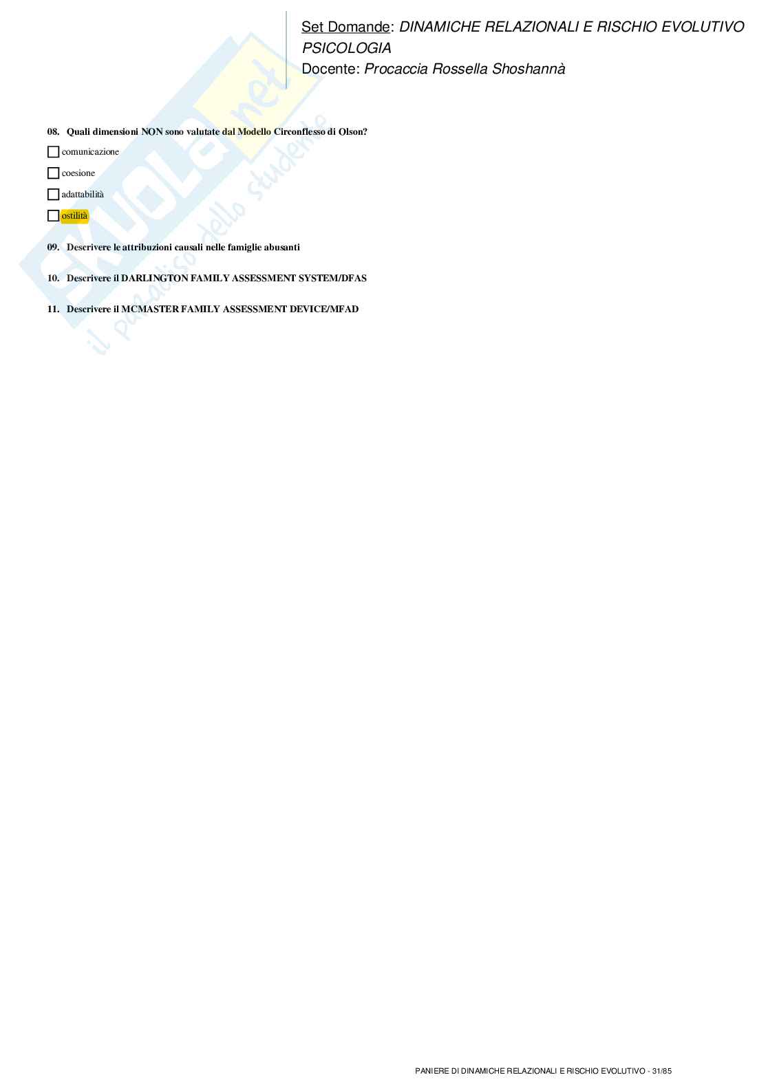 Dinamiche relazionali e rischio evolutivo - paniere completo Pag. 31