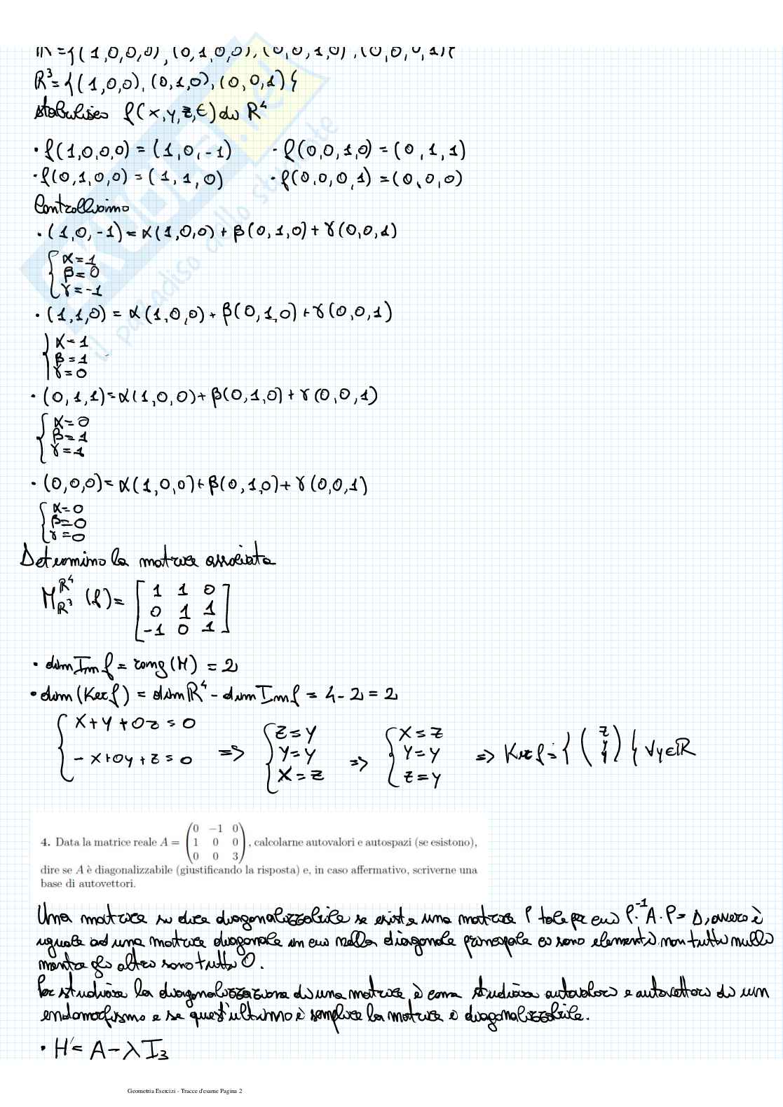 Geometria e Algebra lineare Pag. 2