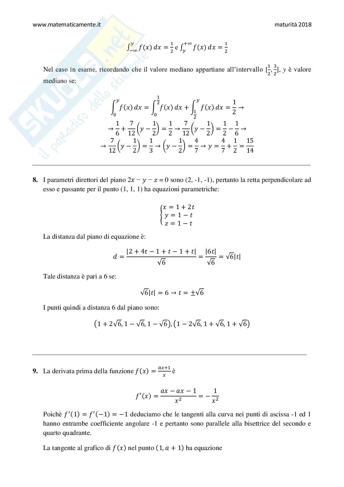 2018 Tema di matematica, sessione straordinaria (indirizzi: scientifico, scientifico opzione scienze applicate, scientifico a indirizzo sportivo) Pag. 16