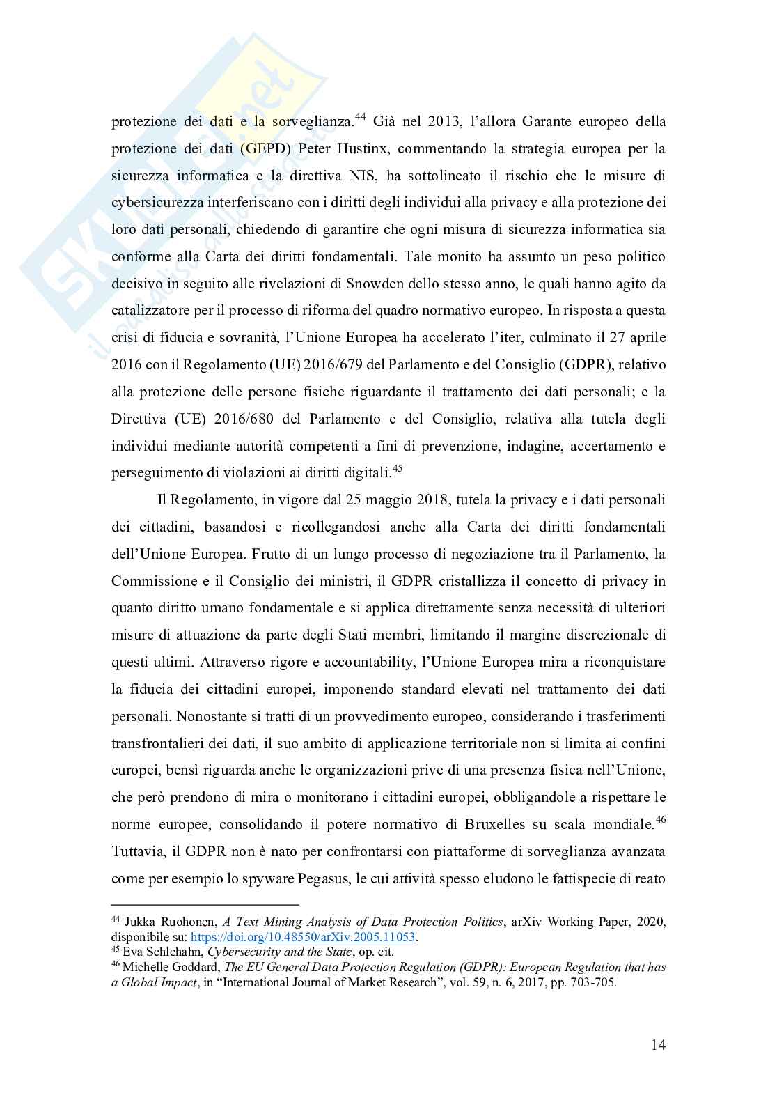 Caso Pegasus: una regolamentazione del cyberspazio da parte dell’Unione Europea Pag. 16