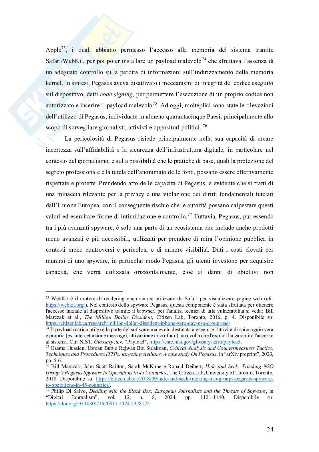 Caso Pegasus: una regolamentazione del cyberspazio da parte dell’Unione Europea Pag. 26