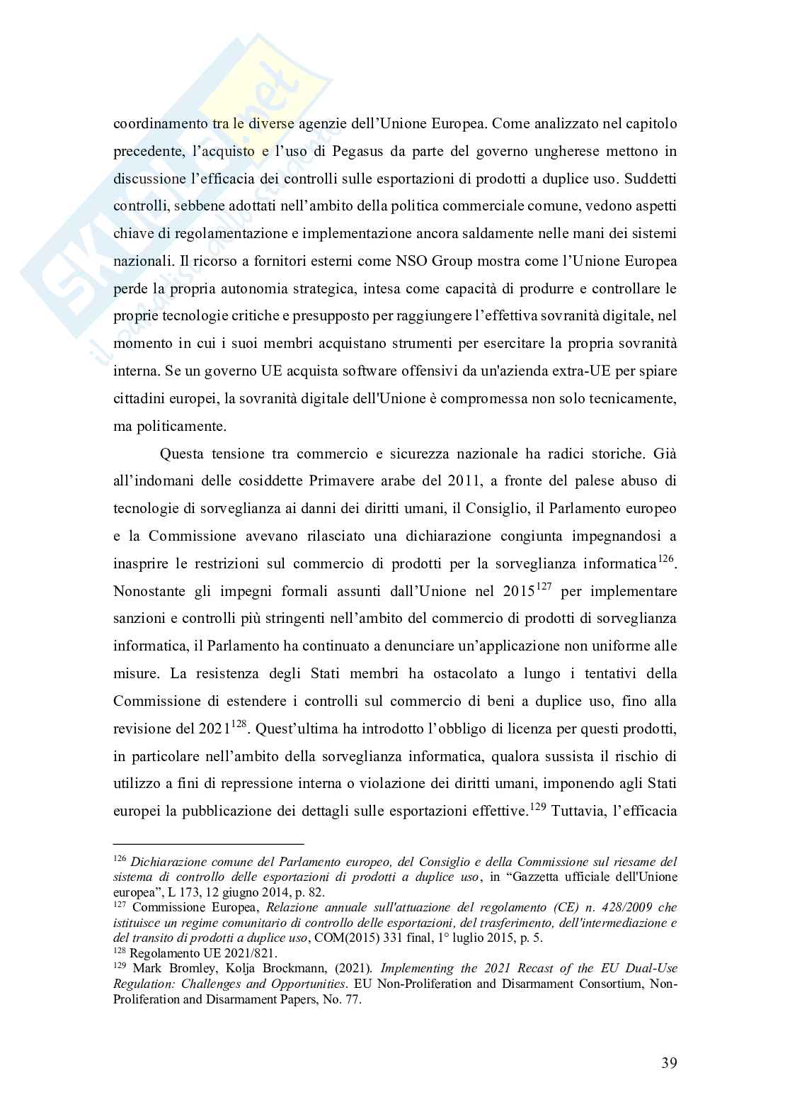 Caso Pegasus: una regolamentazione del cyberspazio da parte dell’Unione Europea Pag. 41