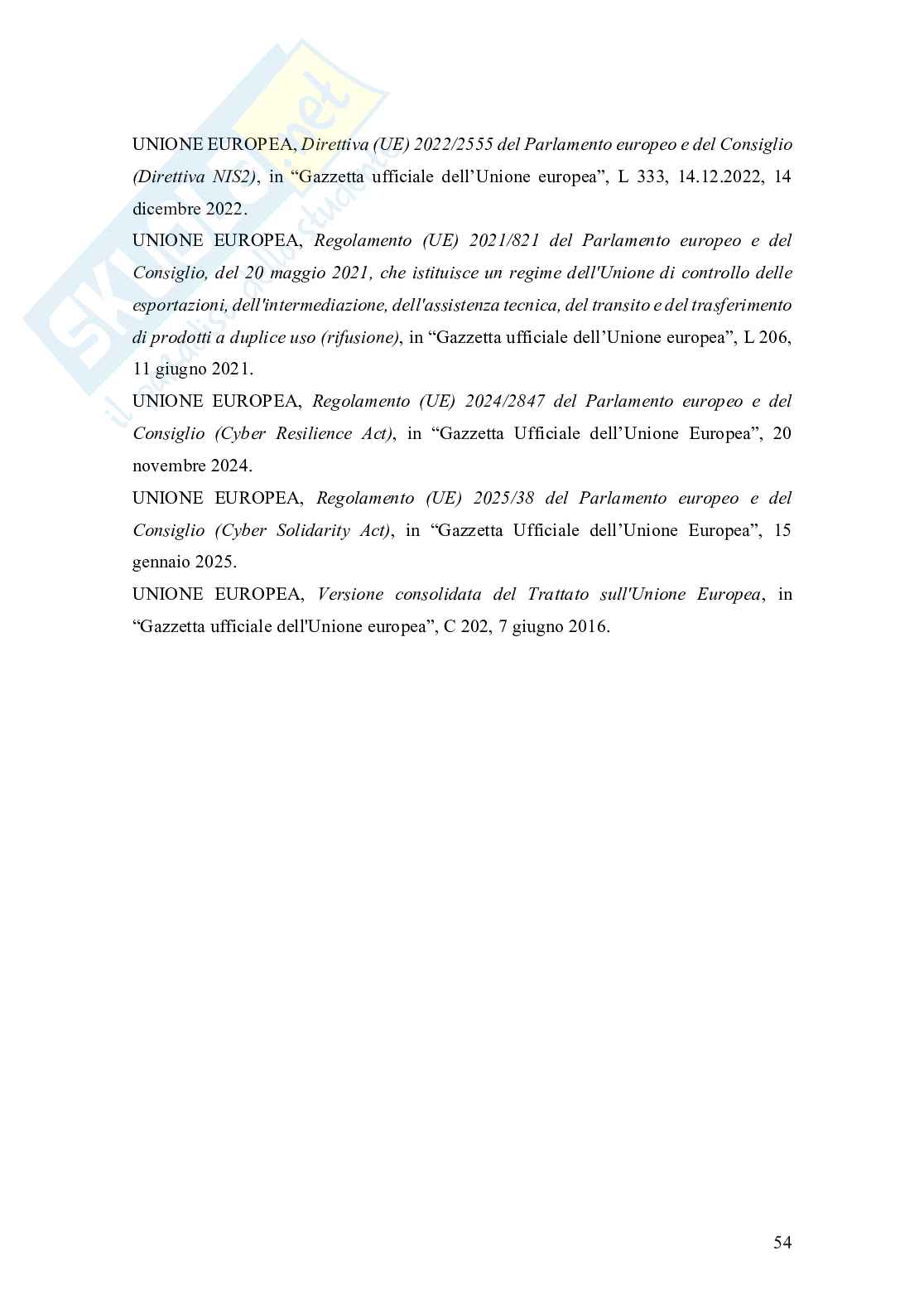 Caso Pegasus: una regolamentazione del cyberspazio da parte dell’Unione Europea Pag. 56