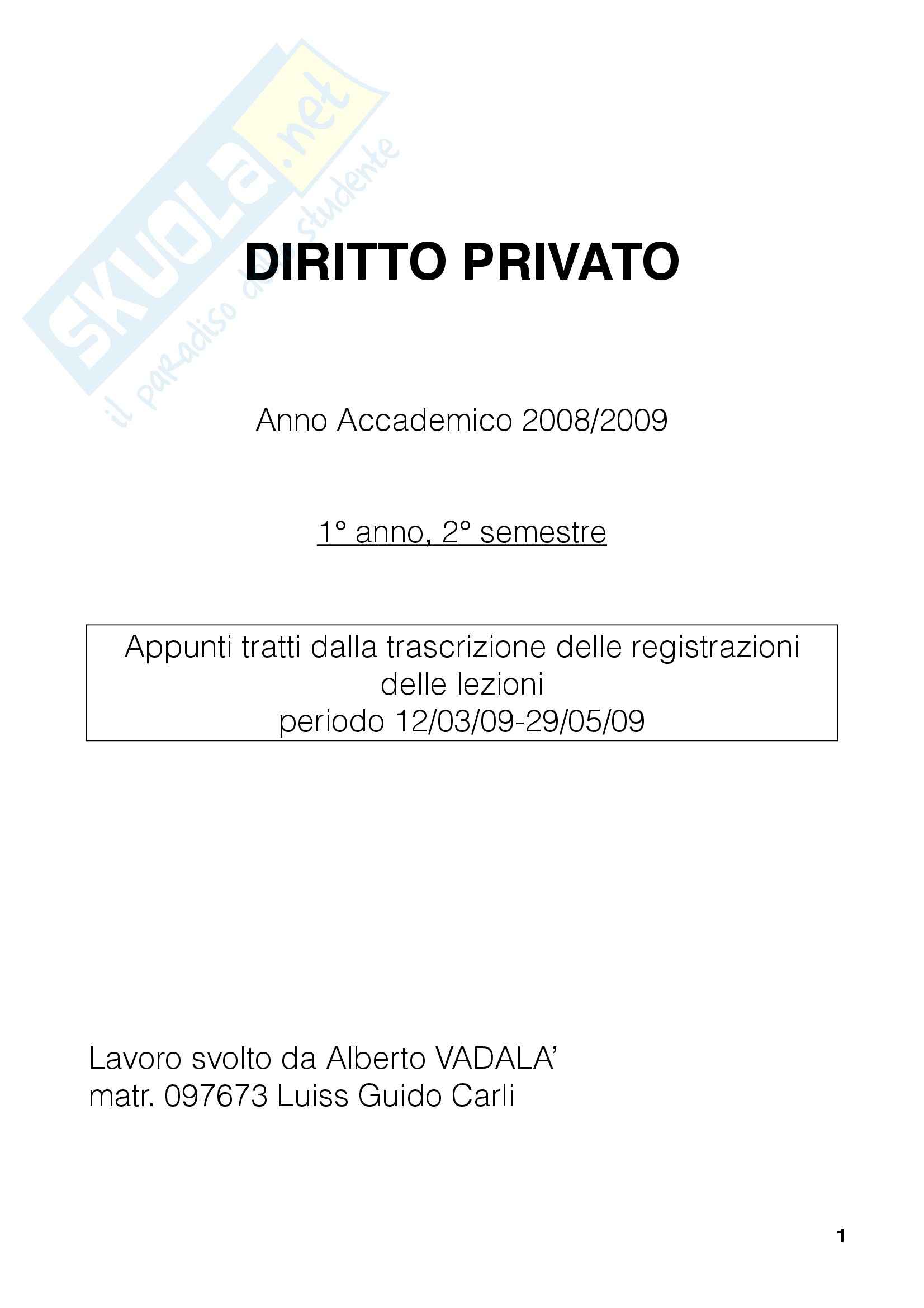 Diritto Privato I Pag. 1