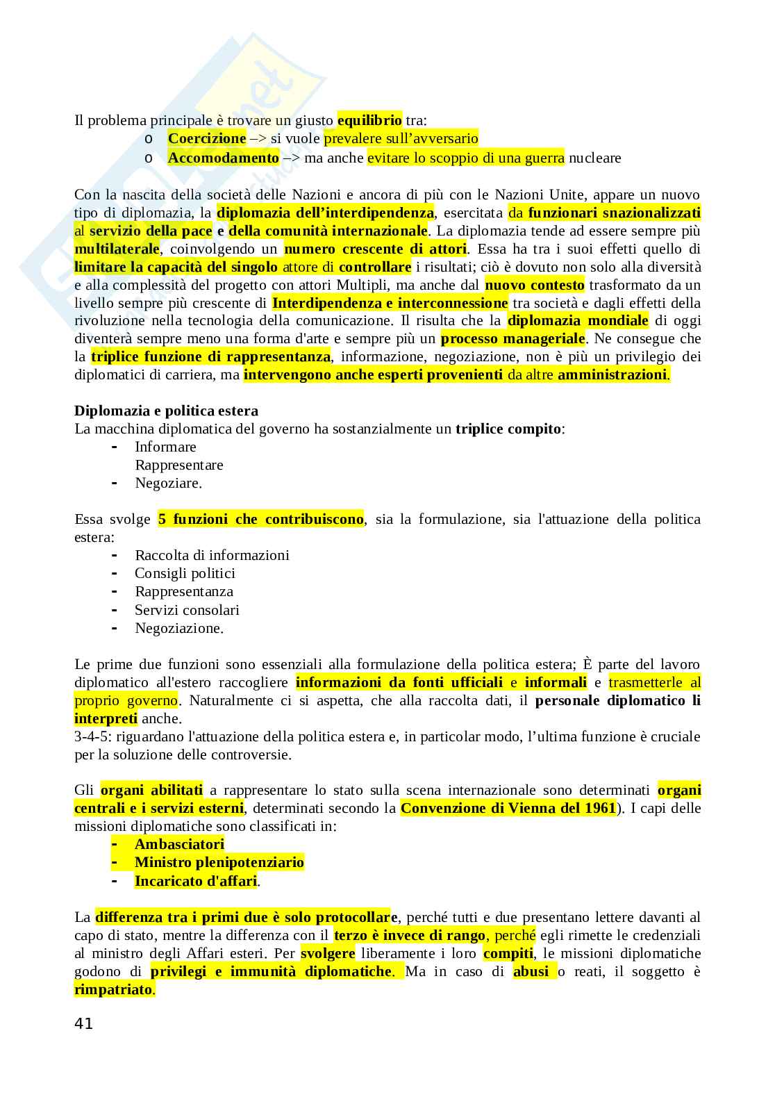 Riassunto esame Relazioni internazionali, Prof. Menegazzi Silvia, libro consigliato Manuale di Relazioni Internazionali , Raffaele Marchetti, Silvia Menegazzi  Pag. 41