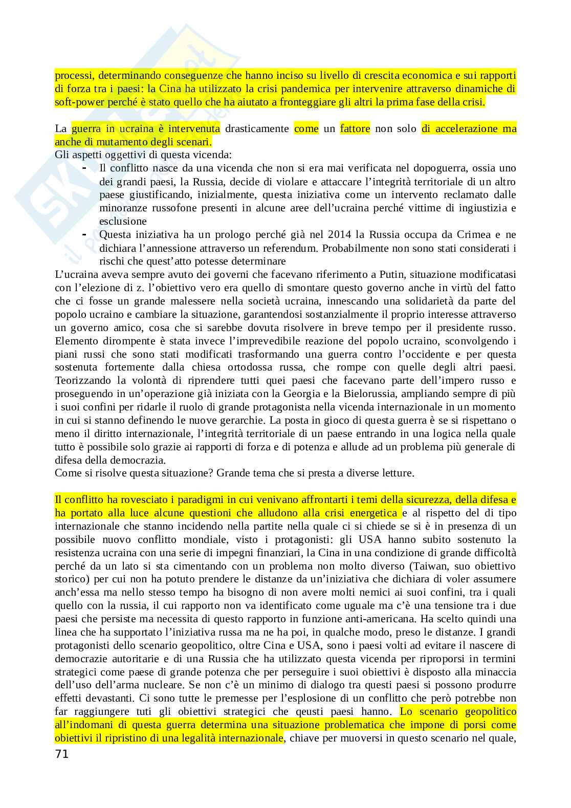 Riassunto esame Relazioni internazionali, Prof. Menegazzi Silvia, libro consigliato Manuale di Relazioni Internazionali , Raffaele Marchetti, Silvia Menegazzi  Pag. 71