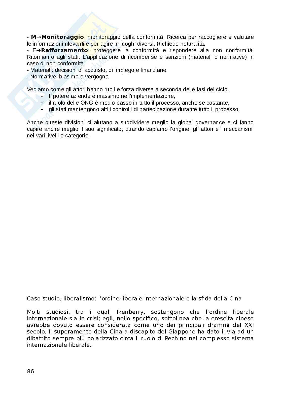 Riassunto esame Relazioni internazionali, Prof. Menegazzi Silvia, libro consigliato Manuale di Relazioni Internazionali , Raffaele Marchetti, Silvia Menegazzi  Pag. 86