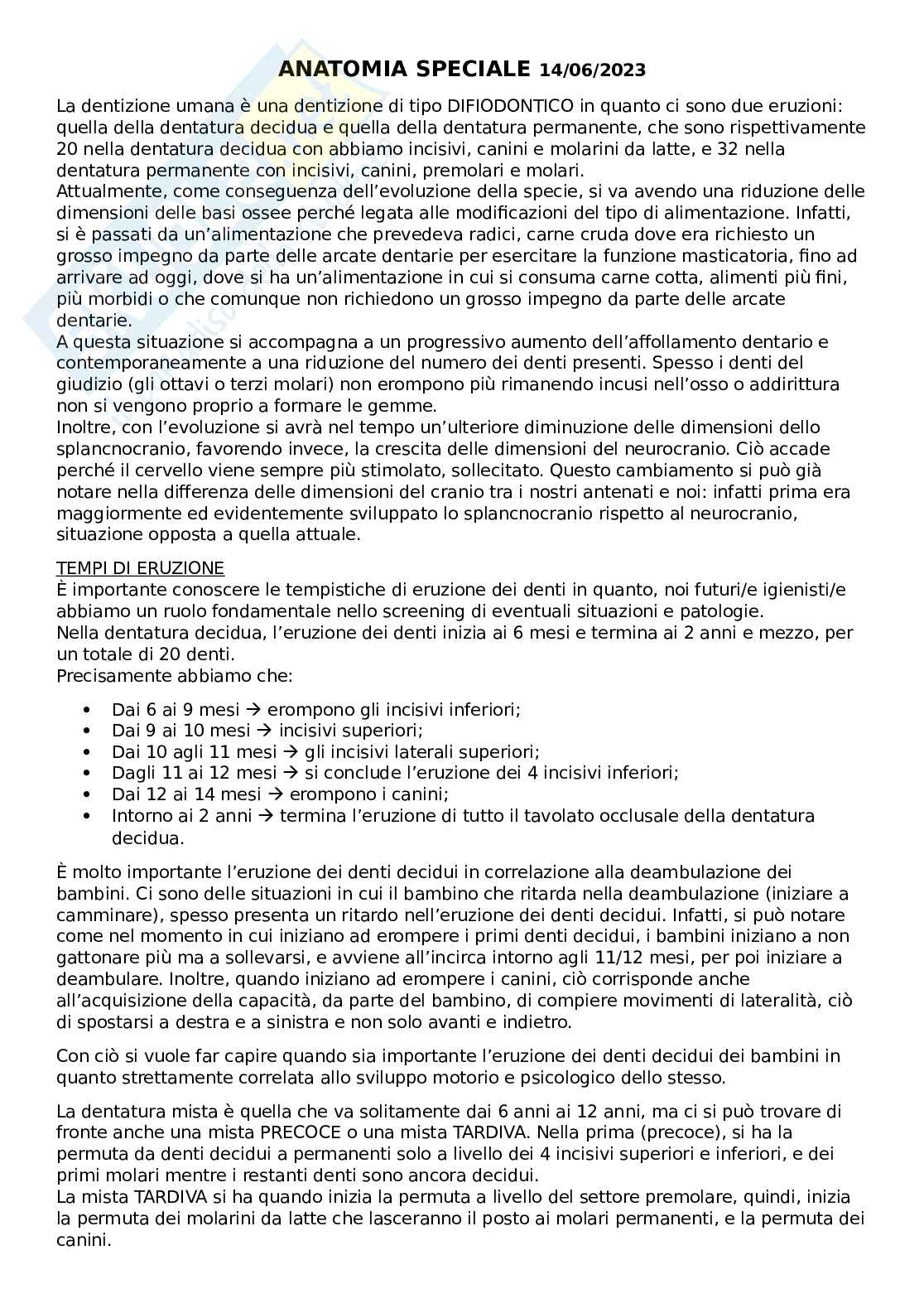 Anatomia dell'apparato stomatognatico  Pag. 1