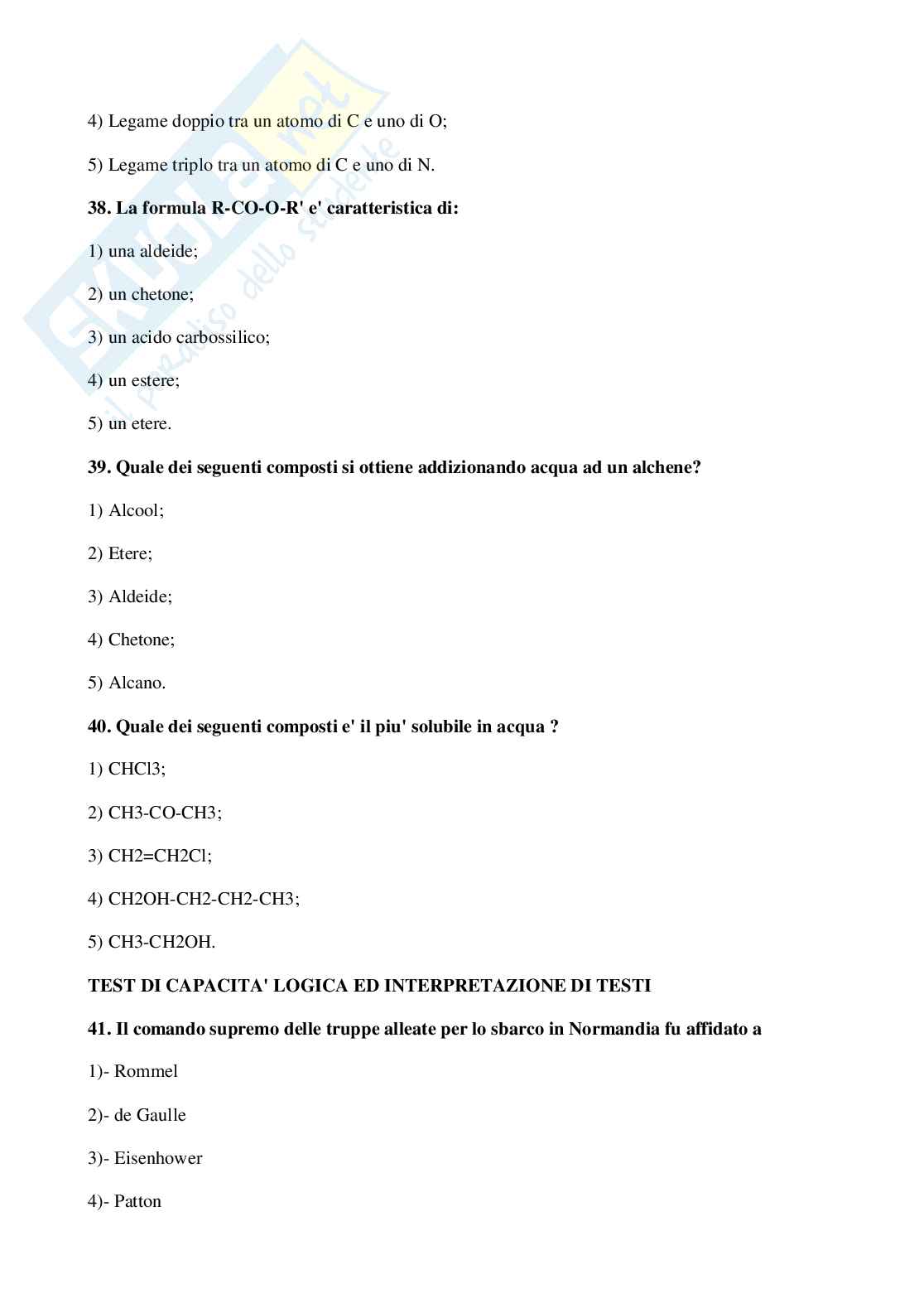 1998 Veterinaria: test di ammissione Pag. 11
