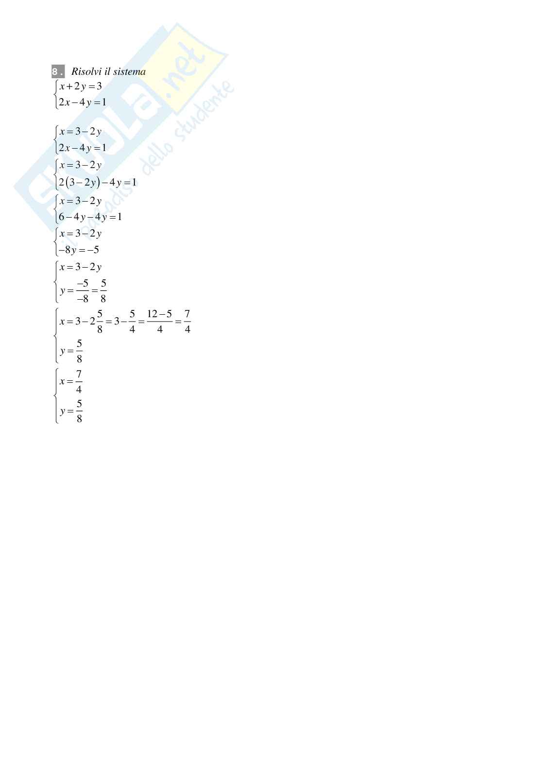 Compito in classe I liceo scientifico: equazioni di primo grado Pag. 6
