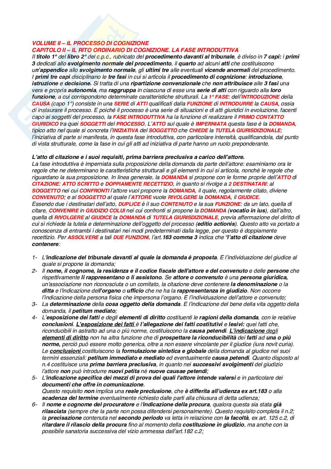 Riassunto esame Diritto processuale civile, Prof. Giussani Andrea, libro consigliato Diritto processuale civile. Il processo ordinario di cognizione, Mandrioli - Carratta Pag. 1