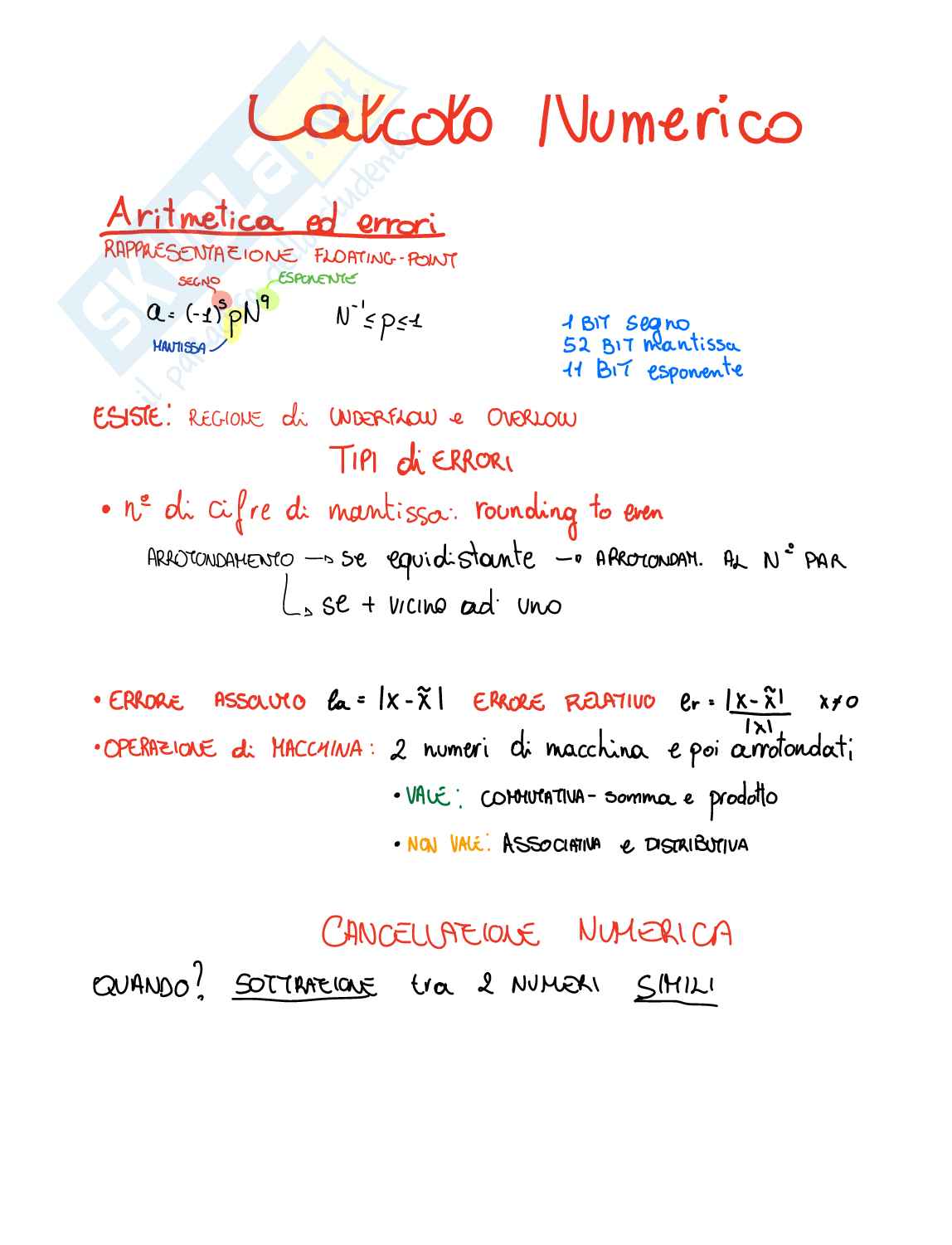 Calcolo numerico Pag. 1