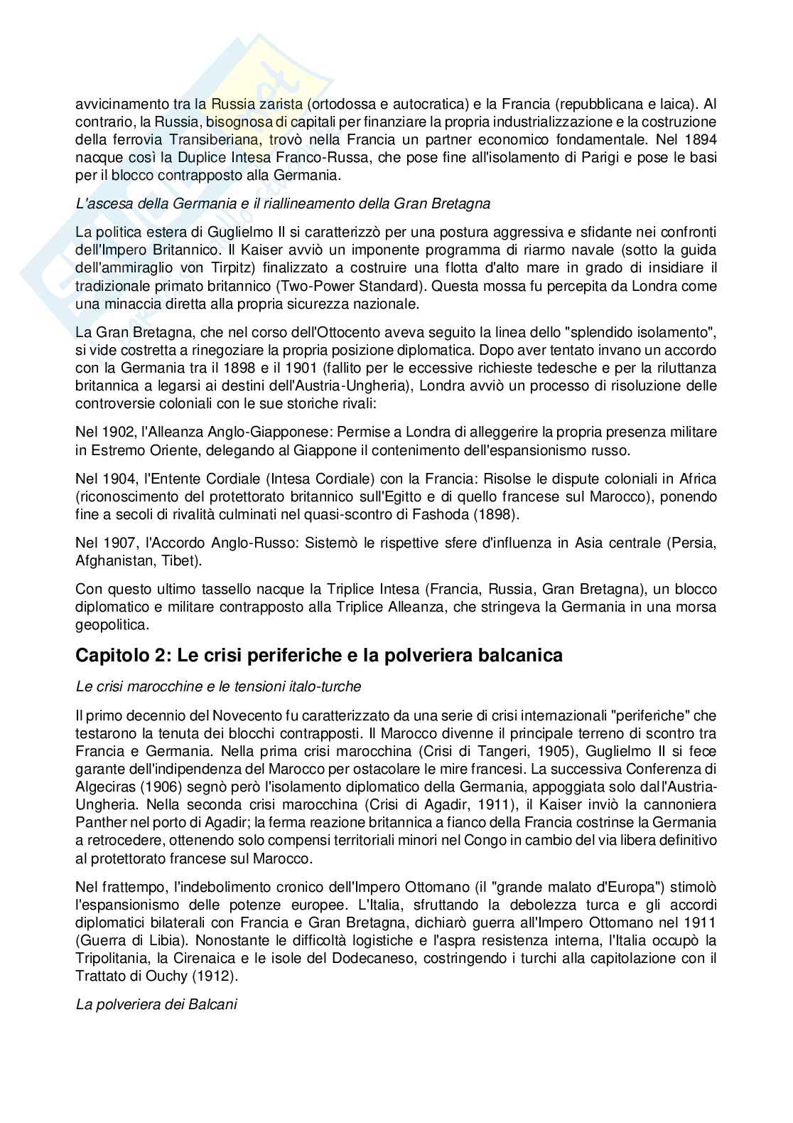 Appunti di Storia della civiltà e delle culture politiche sulla Prima guerra mondiale  Pag. 2