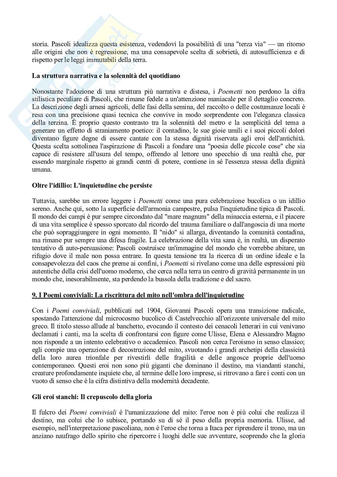 Giovanni Pascoli - Vita, Opere e Pensiero Pag. 11