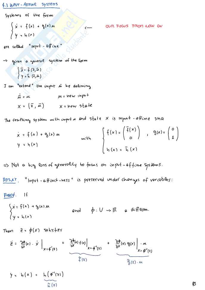 System theory and avanced control - Appunti di Controllo nonlineare: regolazione (Set-Point Stabilization), equazioni di Solvibilità, linearizzazione, Gain Scheduling e controllo integrale Pag. 56