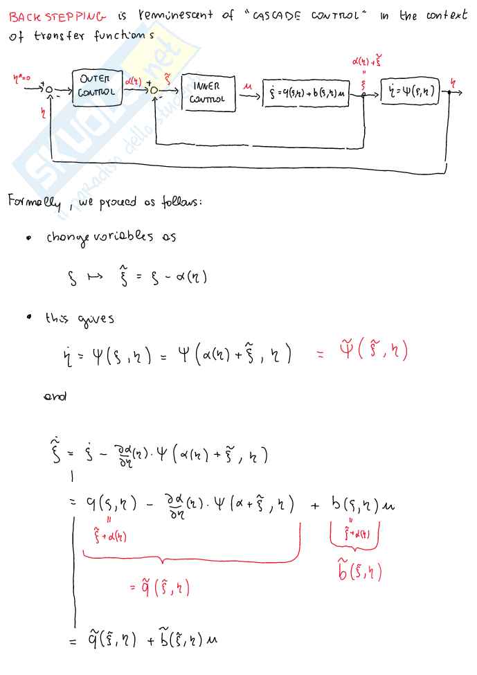 System theory and avanced control - Appunti di Controllo nonlineare: regolazione (Set-Point Stabilization), equazioni di Solvibilità, linearizzazione, Gain Scheduling e controllo integrale Pag. 86